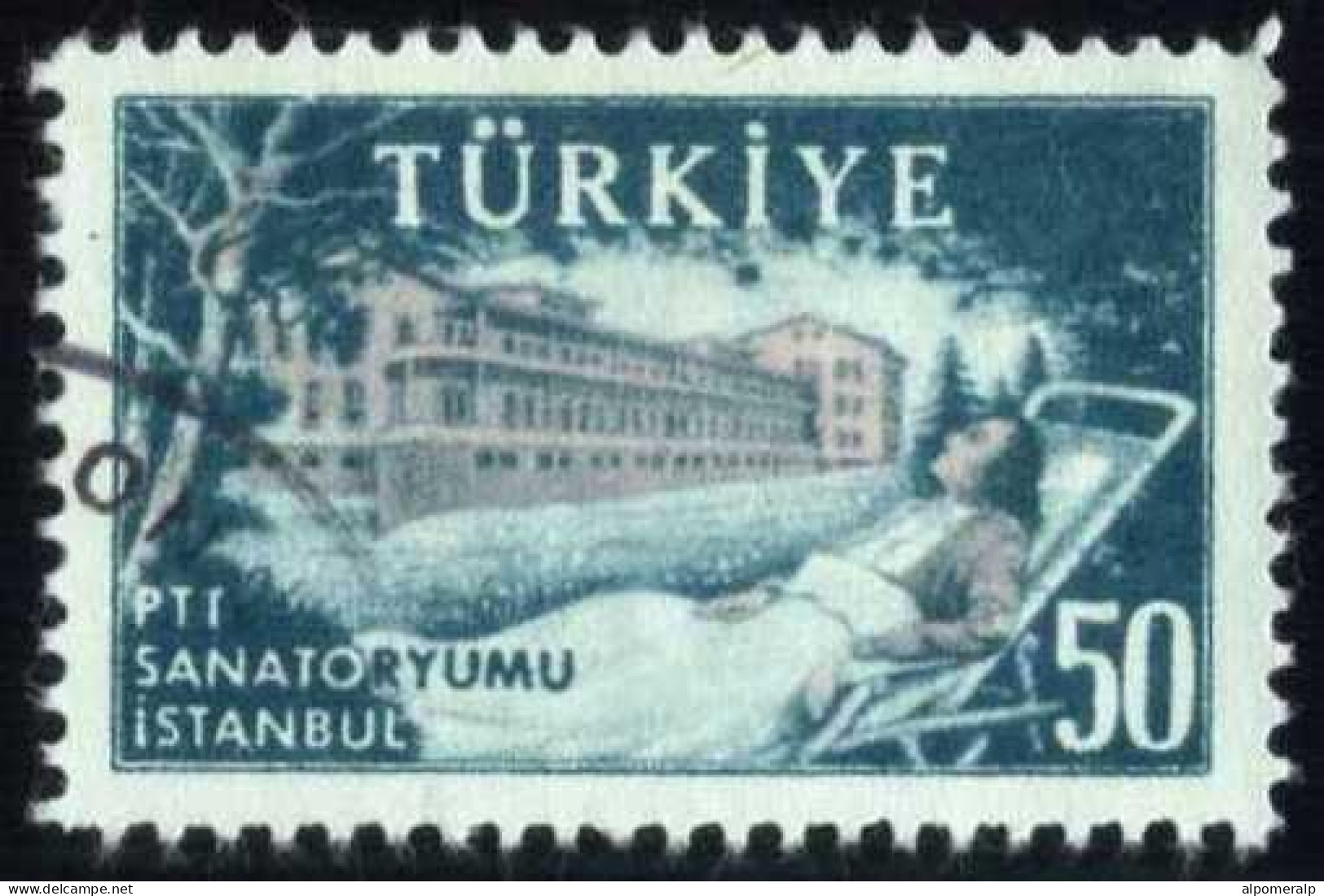 Türkiye 1956 Mi 1481 Anti-Tuberculosis Work Among PTT Employees | Erenkoy Sanitarium - Oblitérés