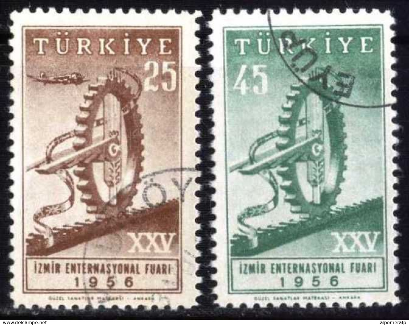 Türkiye 1956 Mi 1482-1483 Izmir International Fair - Oblitérés