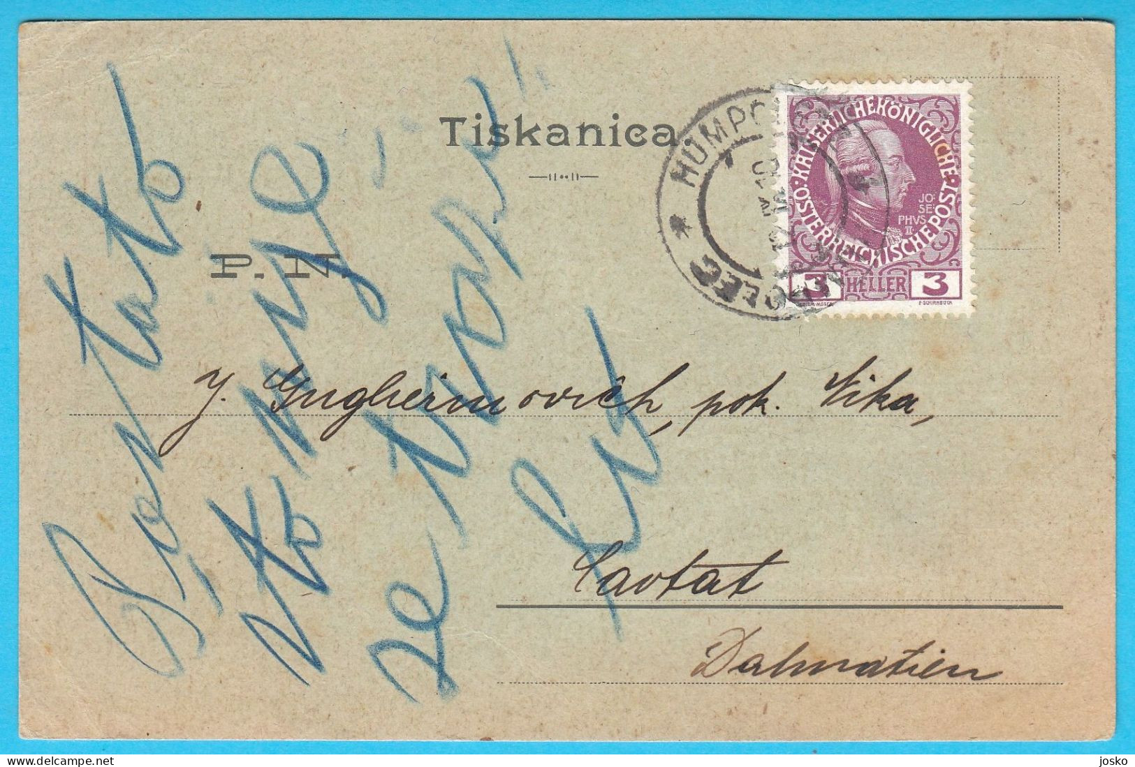 BRAĆA LEŠOVSKY - HUMPOLEC (Vysočina Region Czech Republic) Stationery Travelled 1910. In Cavtat Near Dubrovnik - Croatia - Unclassified