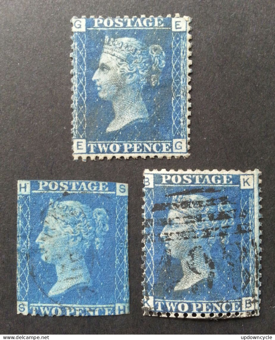 GB 1858-70 Two Penny Blue Plate 9, 13 Used Scott#29 #30 - Usados