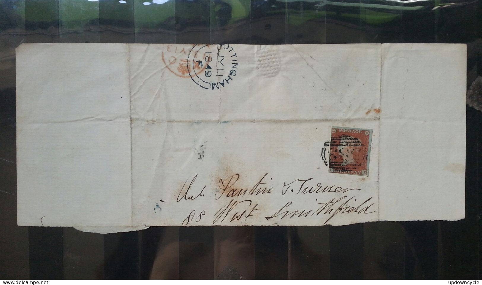 1849 GB Penny Red Rising Stars On Nottingham Letter - Storia Postale