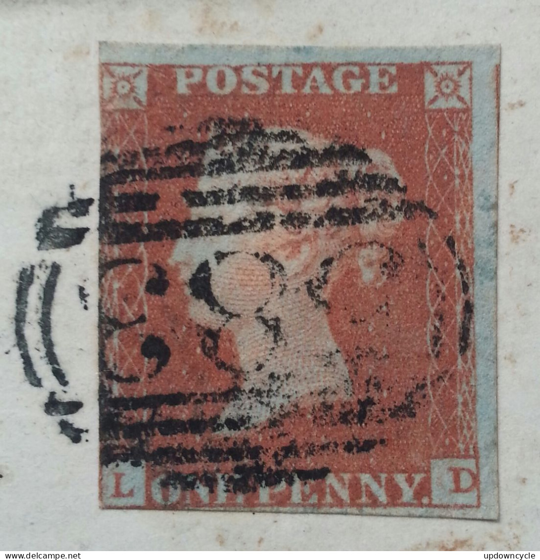 1849 GB Penny Red Rising Stars On Nottingham Letter - Brieven En Documenten