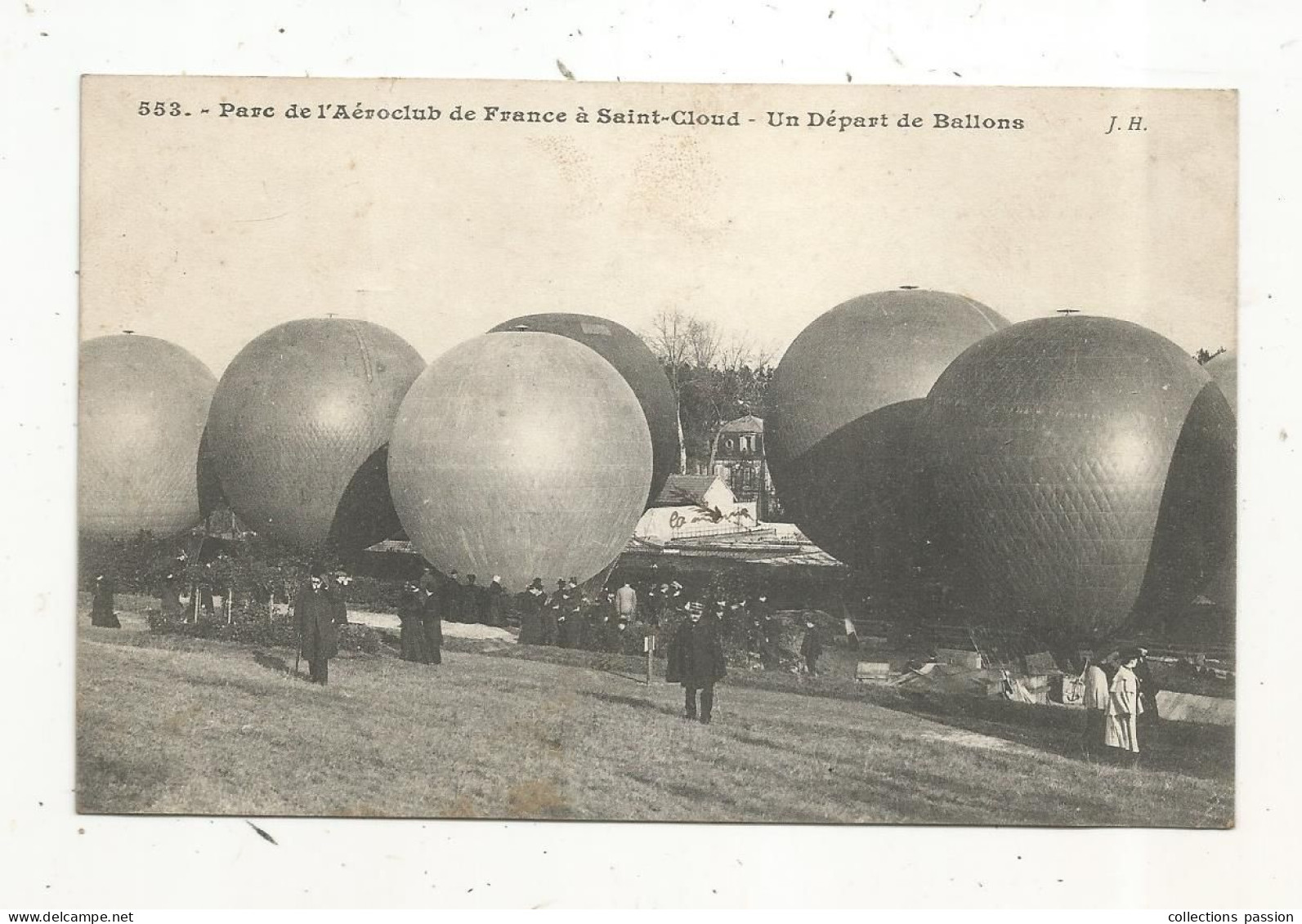 Cp, Aviation, Un Départ De Ballons ,parc De L'aéroclub De France,montgolfière , écrite - Montgolfières