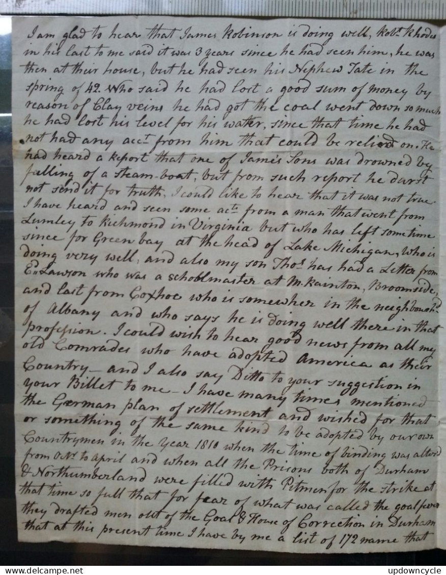 1844 Maltese Cross Penny Red On Complete Letter To Lancashire. - Brieven En Documenten