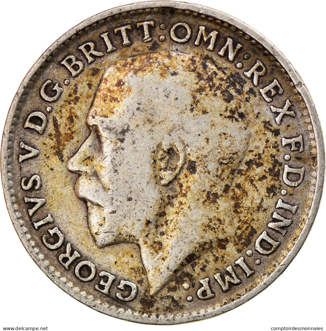 Monnaie, Grande-Bretagne, George V, 3 Pence, 1916, TB+, Argent, KM:813 - F. 3 Pence