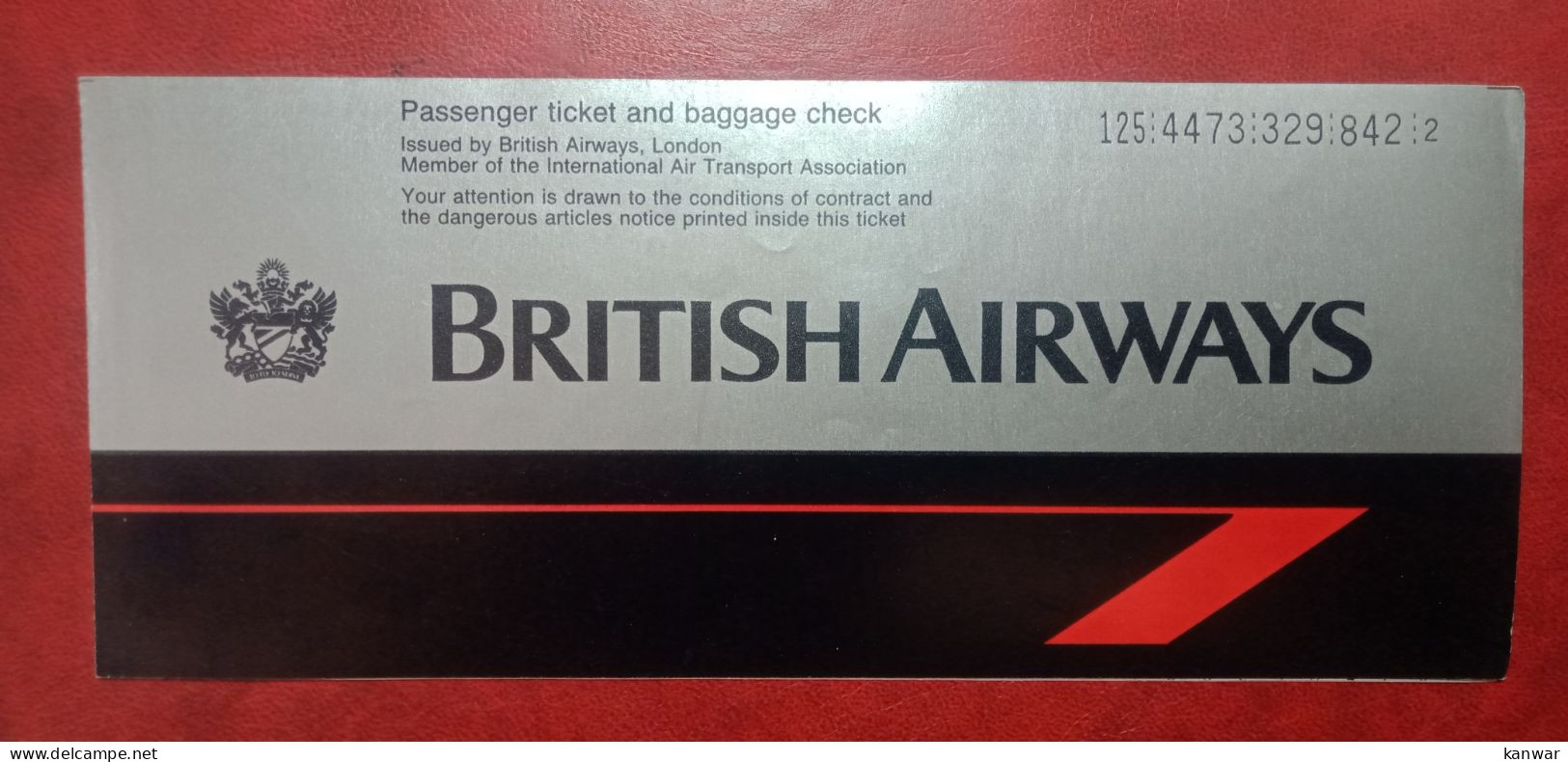 1996 BRITISH AIRWAYS AIRLINES PASSENGER TICKET AND BAGGAGE CHECK - Tickets