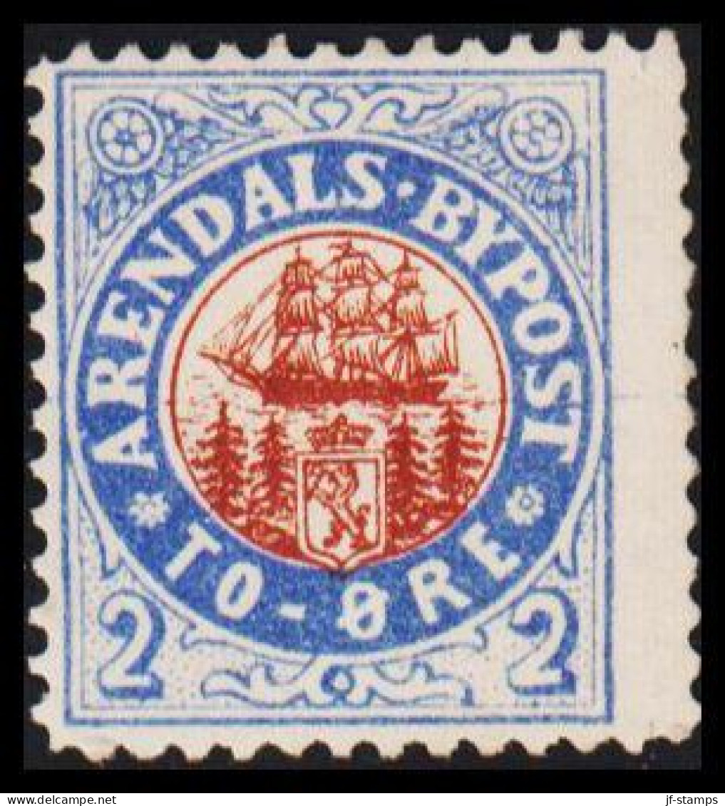 1885. NORGE. ARENDALS BYPOST TO ÖRE. No Gum. - JF531593 - Emissioni Locali