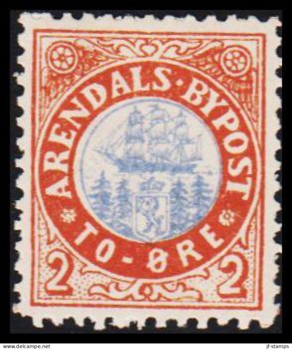 1885. NORGE. ARENDALS BYPOST TO ÖRE. Hinged.  - JF531598 - Emissioni Locali