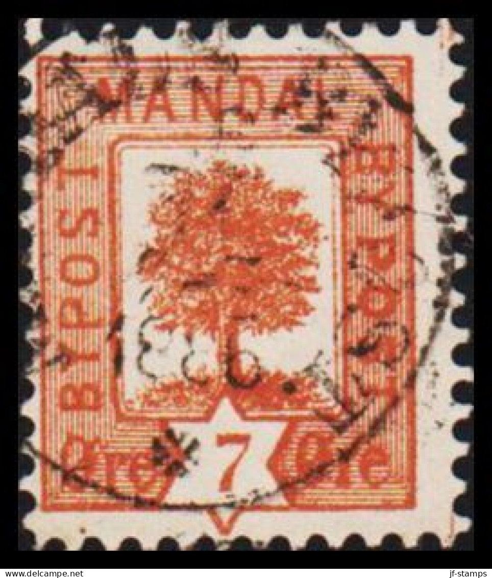 1886. NORGE. MANDAL BYPOST 7 ØRE.   - JF531631 - Emisiones Locales