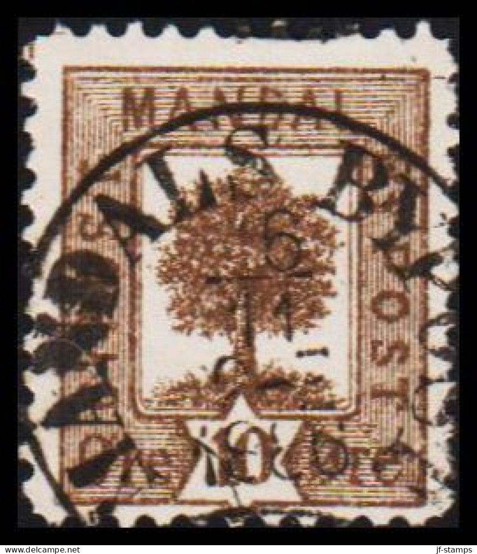 1886. NORGE. MANDAL BYPOST 10 ØRE. LUXUS Cancelled MANDALS BYPOST 6 11 1886.  - JF531632 - Emissioni Locali