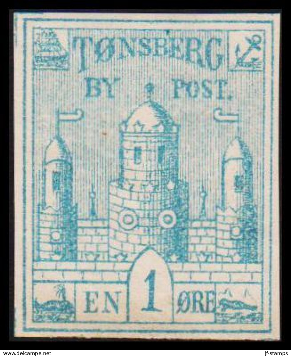 1884. NORGE. TØNSBERG BY POST EN 1 ØRE. Hinged. - JF531633 - Ortsausgaben