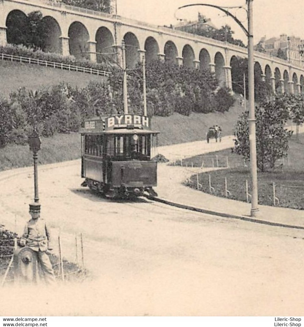 PAU (64) CPA ±1920 -  La Montée De La Gare - Tramway Avec Publicité BYRRH -  Éd. LL - Pau