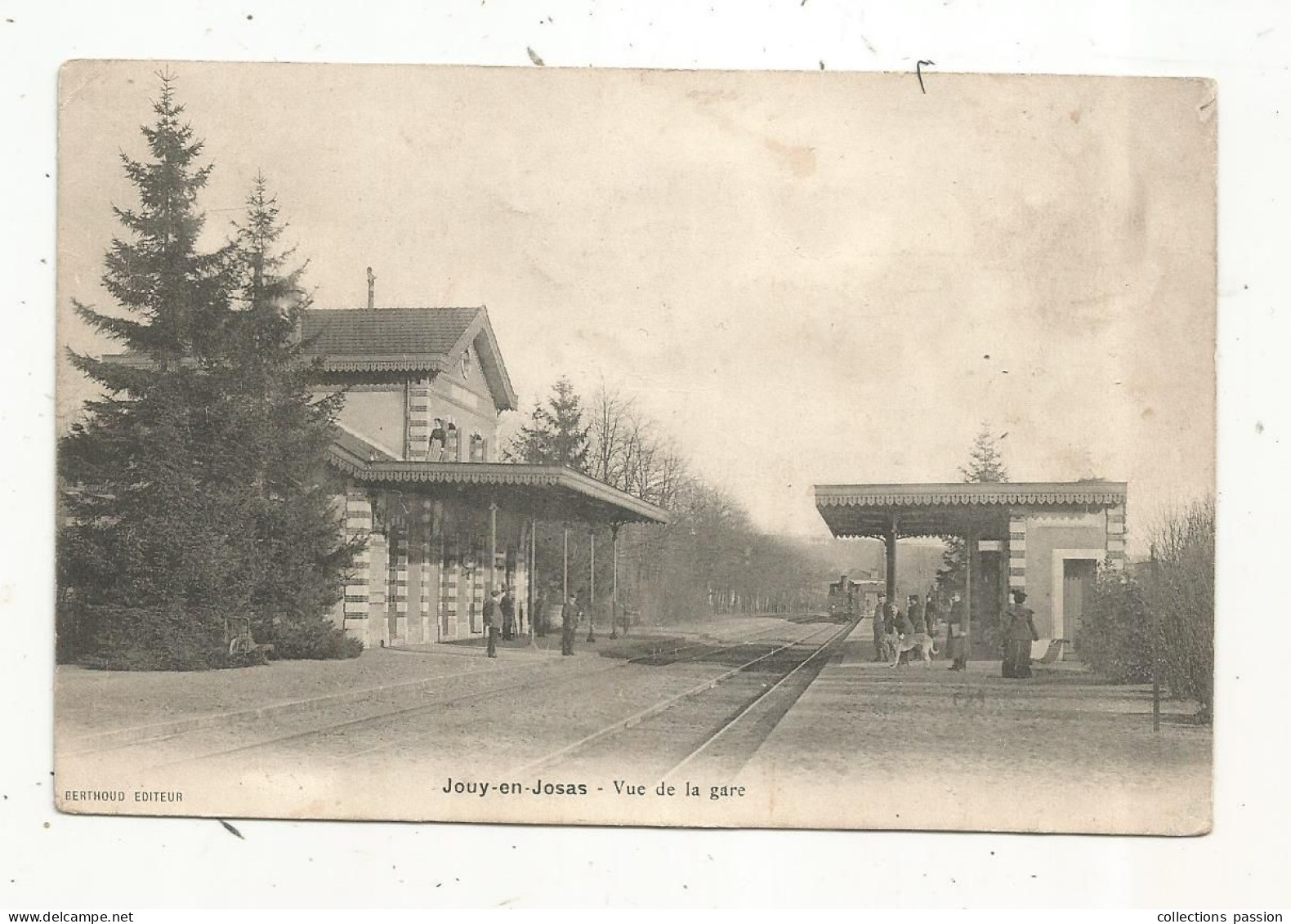 Cp, Chemin De Fer , La Gare Avec Train ,  Vue De La Gare , 78 , JOUY EN JOSAS ,  écrite - Estaciones Con Trenes