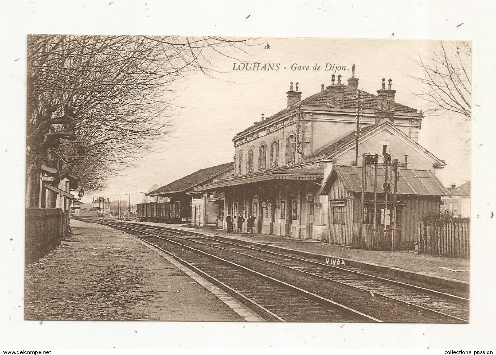 Cp, Chemin De Fer , La Gare Avec Train ,  Gare De Dijon ,  71 , LOUHANS ,  Voyagée 1929 - Estaciones Con Trenes