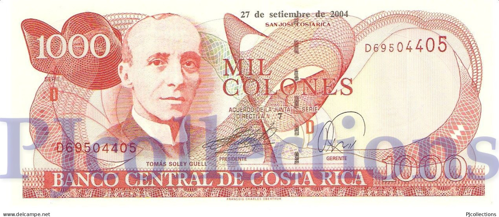 COSTA RICA 1000 COLONES 2004 PICK 264e UNC - Costa Rica