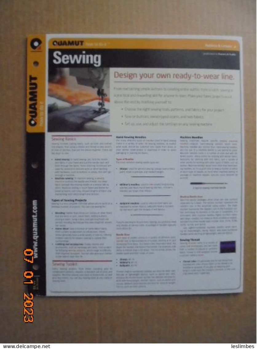 Quamut Guide : Sewing - Hobby Creativi