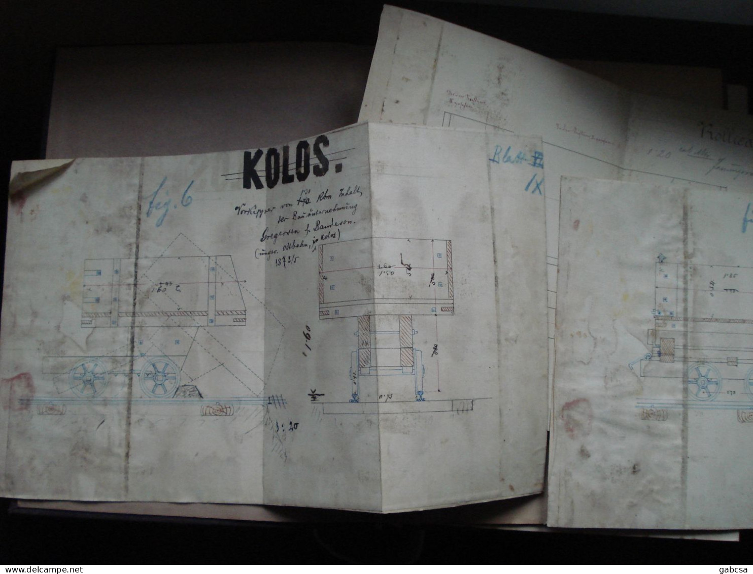 Rollwagen Plans 1872-73 Handmade "Kolos" And 18 Harzer Aktiengesellschaft Plan Printed In Book - Supplies And Equipment