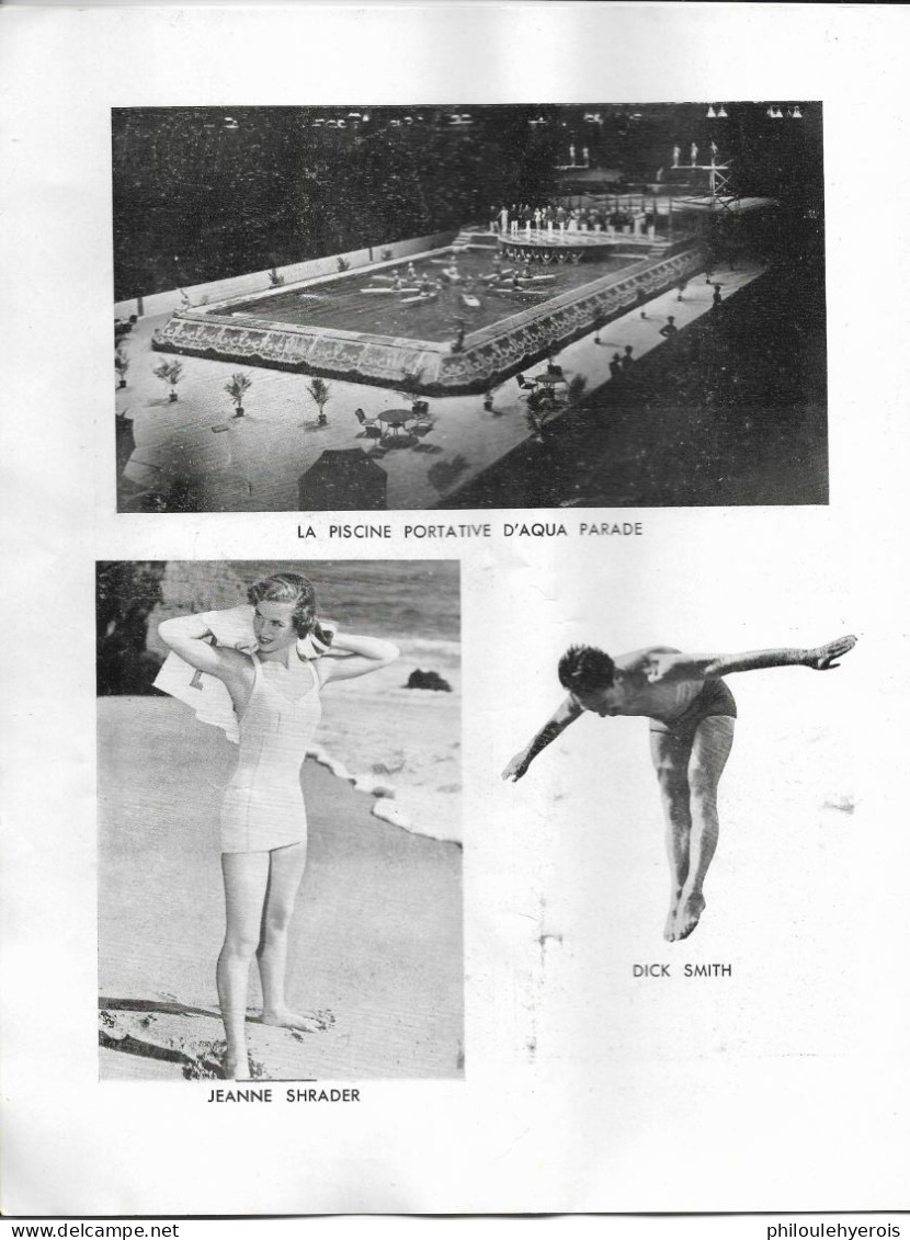 REVUE : SPECTACLE AQUA PARADE 1950  28 Photos + Programme 8 Scans - Non Classés