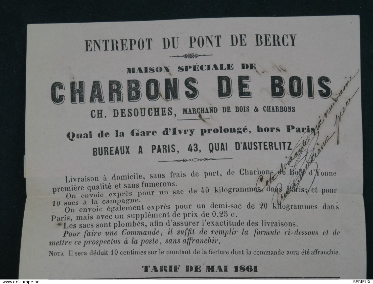 BR2 FRANCE BELLE LETTRE RR 1861   PARIS   + NAP N° 13 +AFF. INTERESSANT + - 1853-1860 Napoleon III