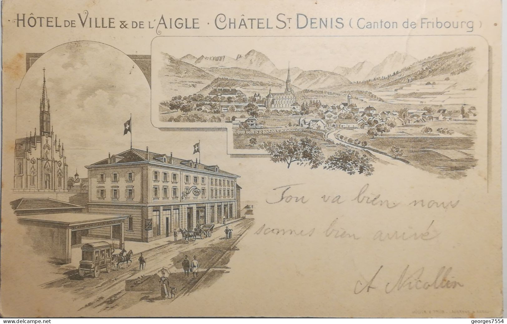 SUISSE - HOTEL DE VILLE & DE L'AIGLE - CHATEL ST. DENIS - Châtel-Saint-Denis