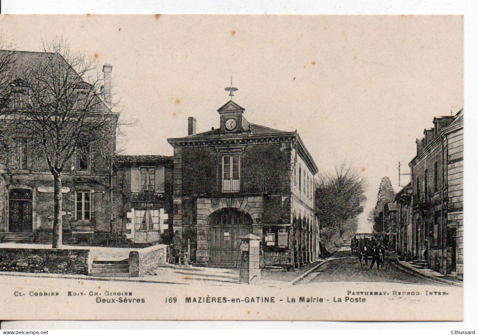 Carte Postale Ancienne Mazières En Gâtine - La Mairie. La Poste - Mazieres En Gatine