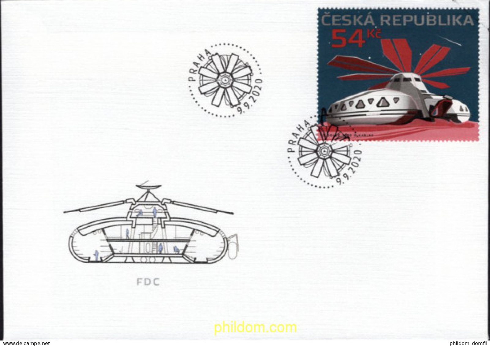 632158 MNH CHEQUIA 2020 ARQUITECTURA ESPACIAL - Gebraucht