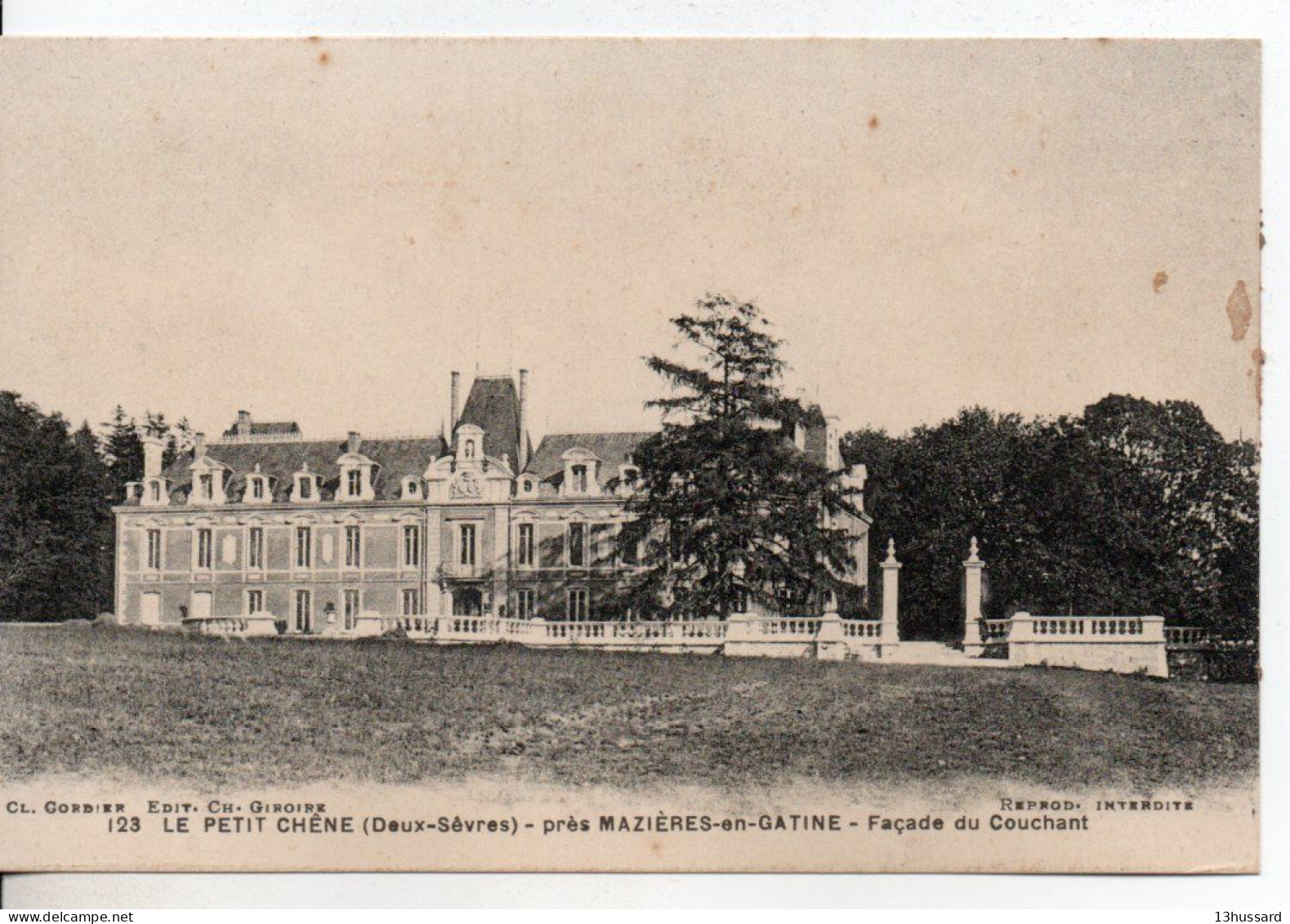 Carte Postale Ancienne Mazières En Gâtine - Le Petit Chêne. Façade Du Couchant - Mazieres En Gatine