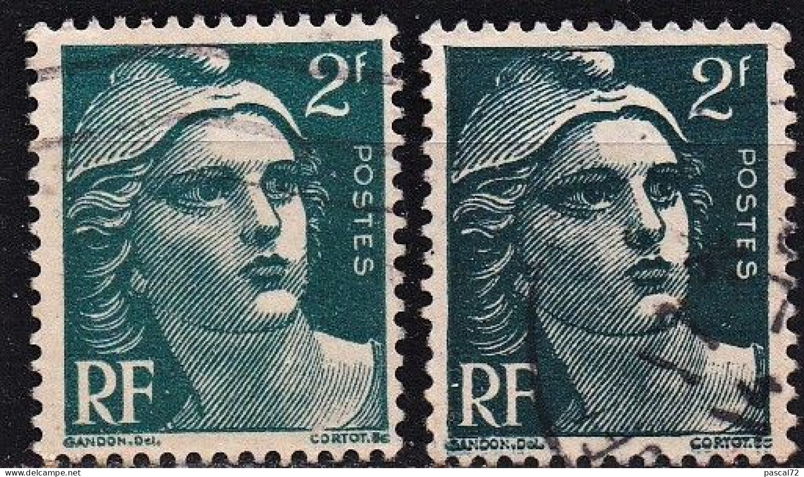 1945-47 Y&T 713 Variété Claire Avec Normal Oblitérés - Used Stamps