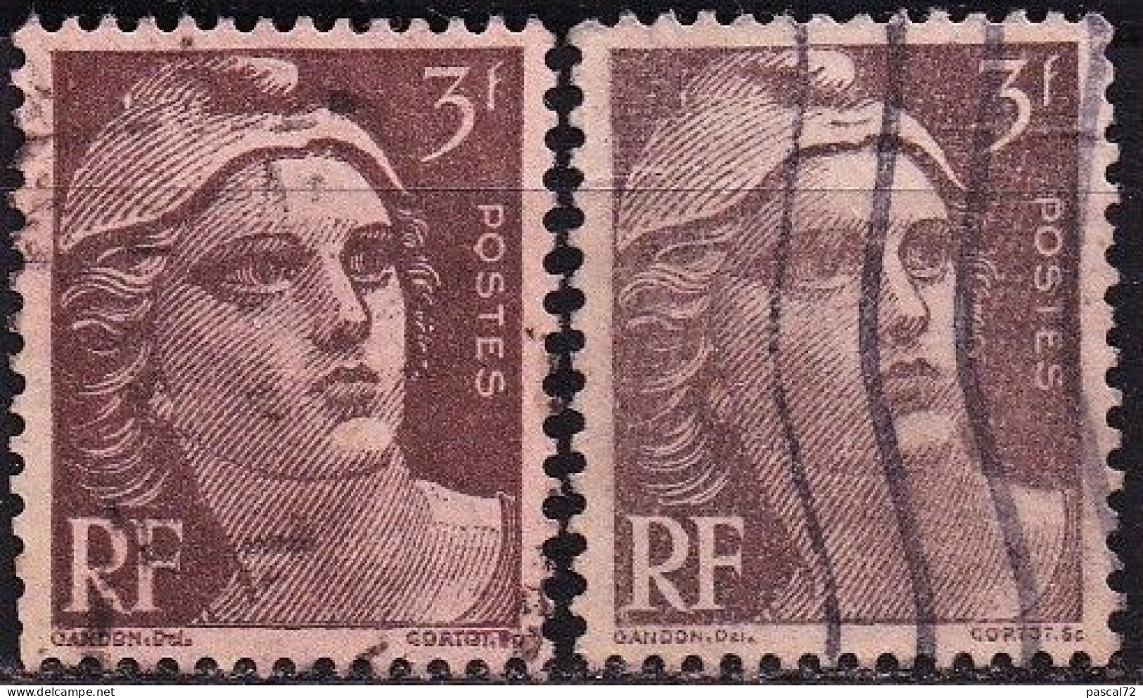 1945-47 Y&T 715 & 715a Variété Brun Noir Oblitérés - Used Stamps