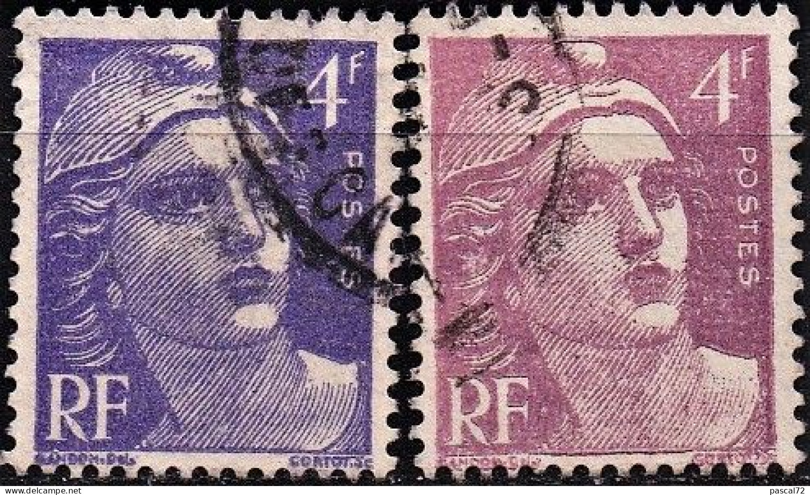 1945-47 Y&T 718 Variété Claire Avec Normal Oblitérés - Used Stamps