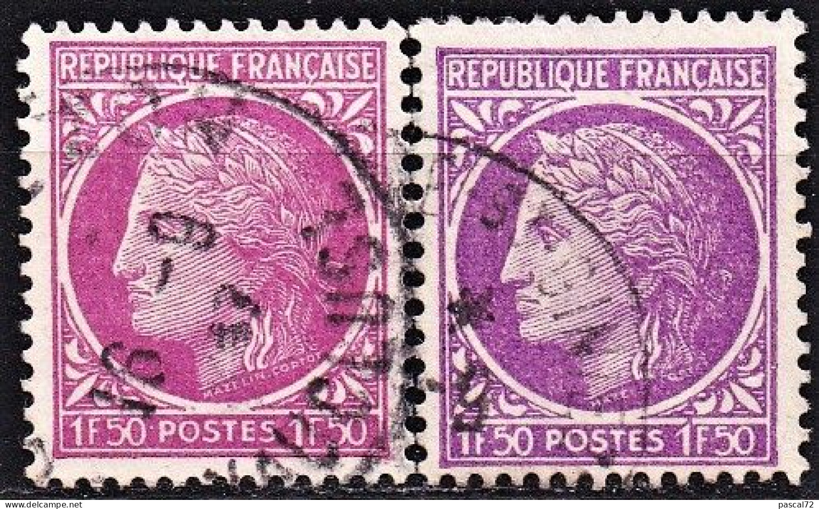 1945-47 Y&T 679 Variété Claire Avec Normal Oblitérés - Oblitérés