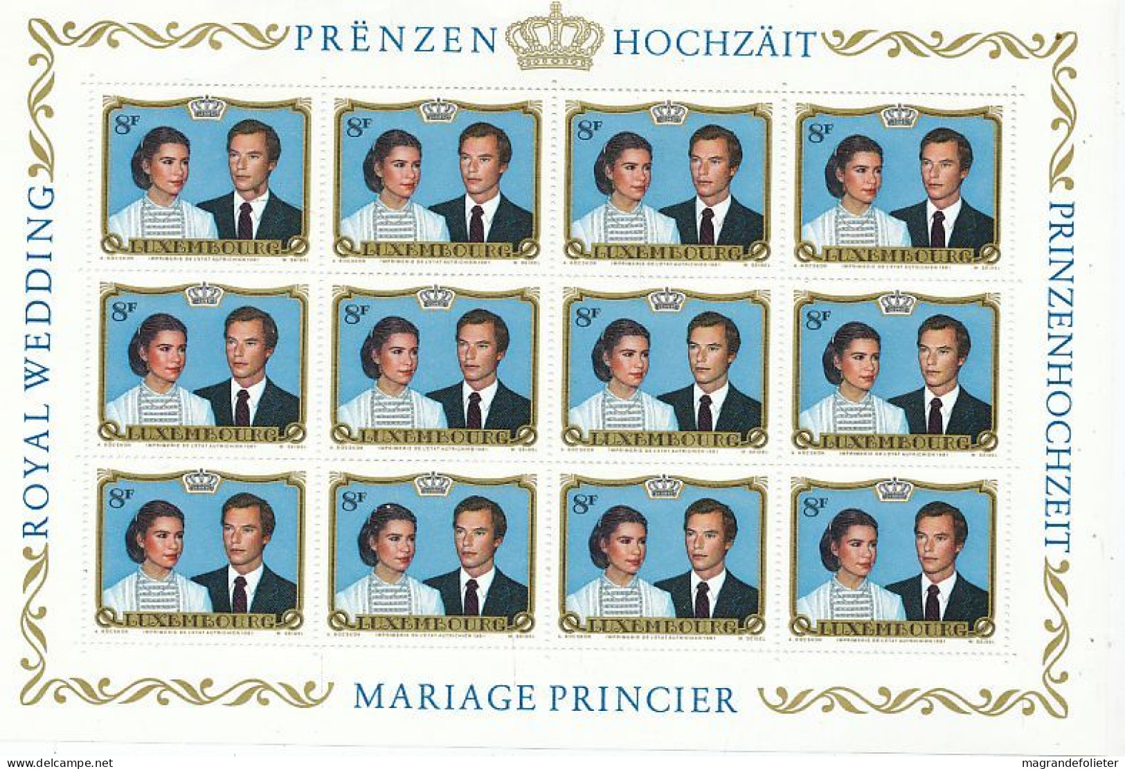 TIMBRE STAMP ZEGEL  LUXEMBOURG 12 X LE COUPLE ROYAL  XX - Sonstige & Ohne Zuordnung