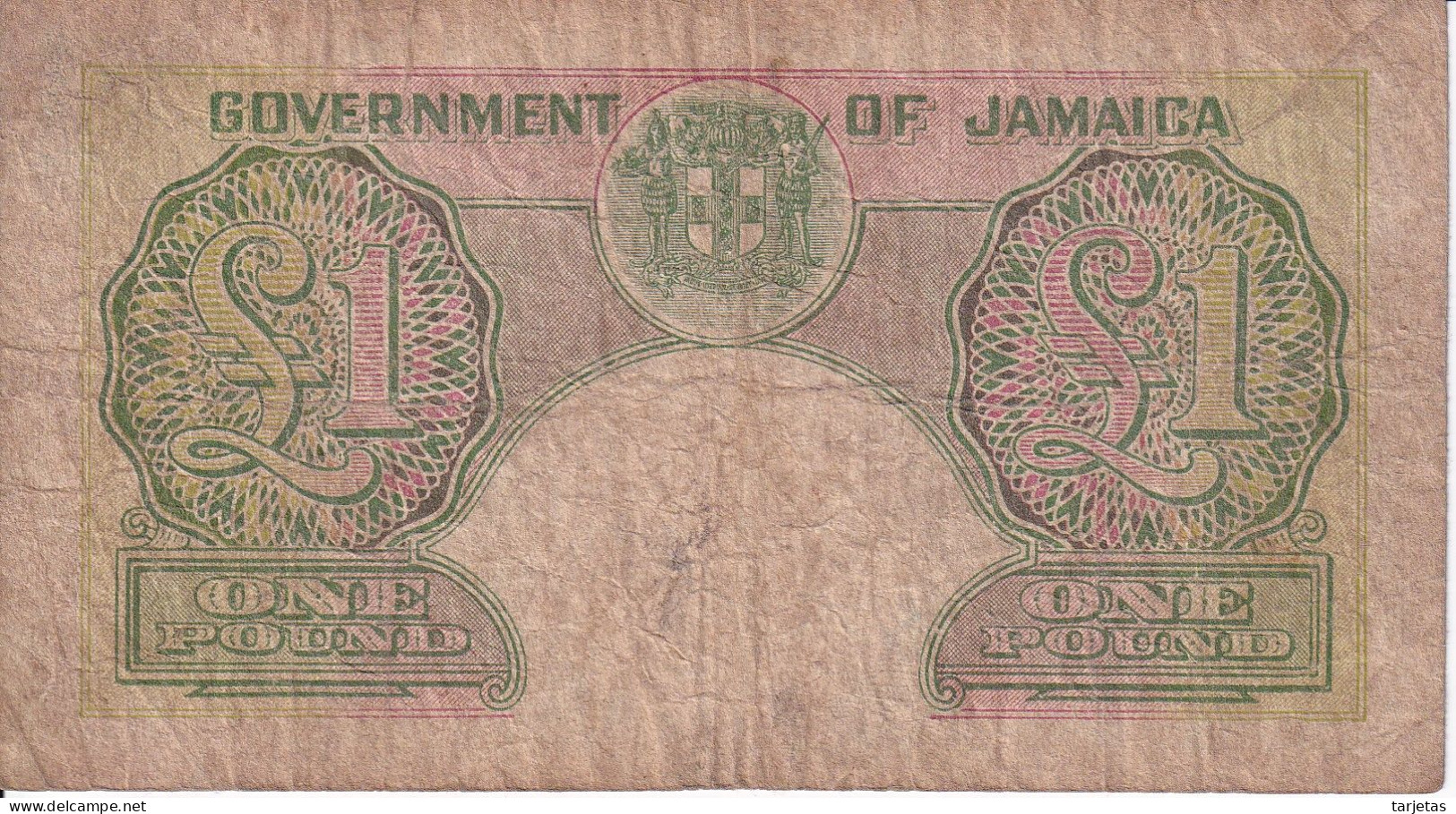 BILLETE DE JAMAICA DE 1 POUND DEL AÑO 1955 (BANKNOTE) RARO - Jamaica