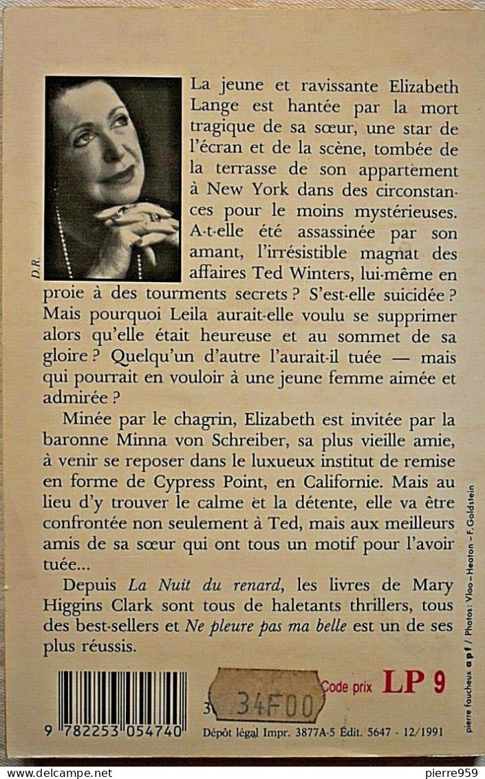 Ne Pleure Pas Ma Belle - Mary Higgins Clark - 1991 - Roman Noir