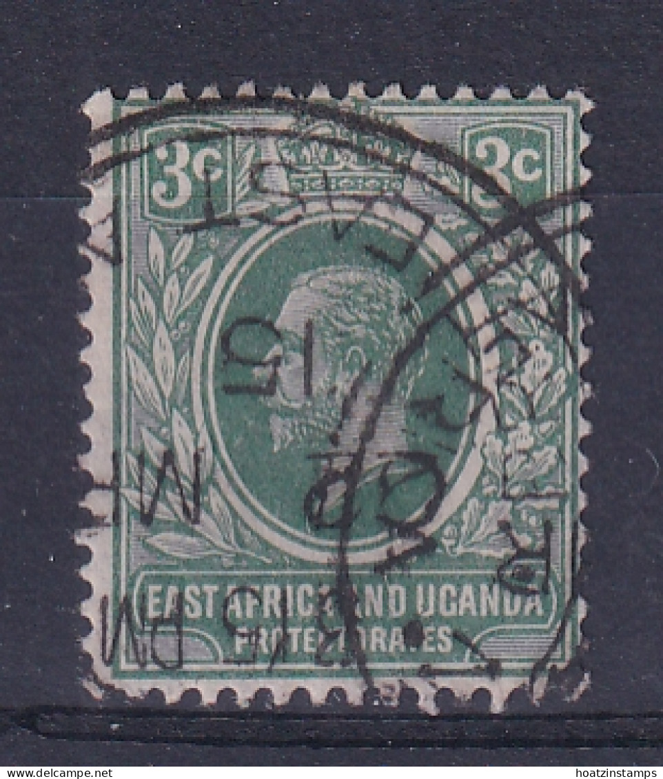 East Africa & Uganda Protectorates: 1921   KGV     SG66a   3c   Blue-green   Used - East Africa & Uganda Protectorates