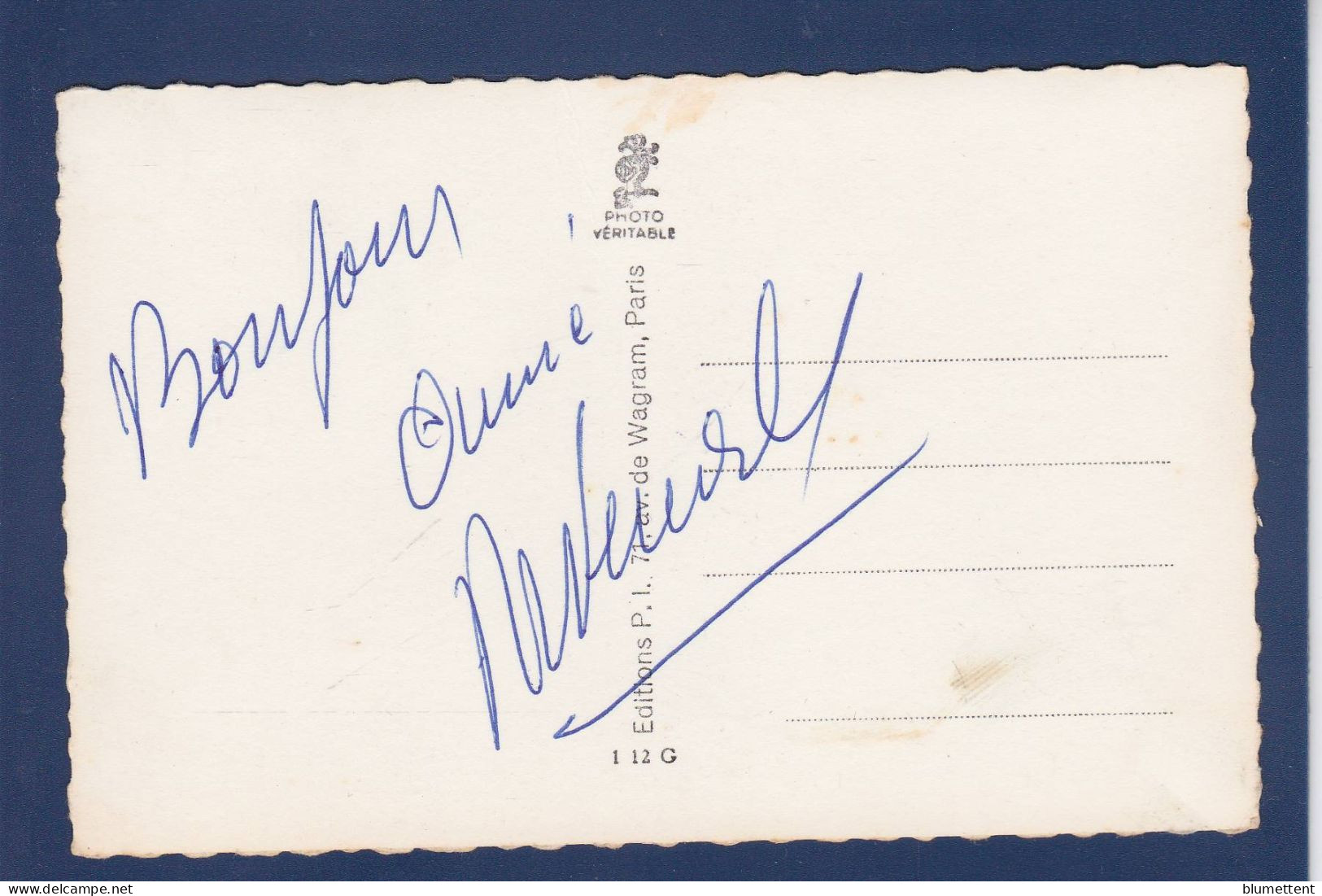 Signature Autographe De Marie José Neuville Sur CPSM - Altri & Non Classificati