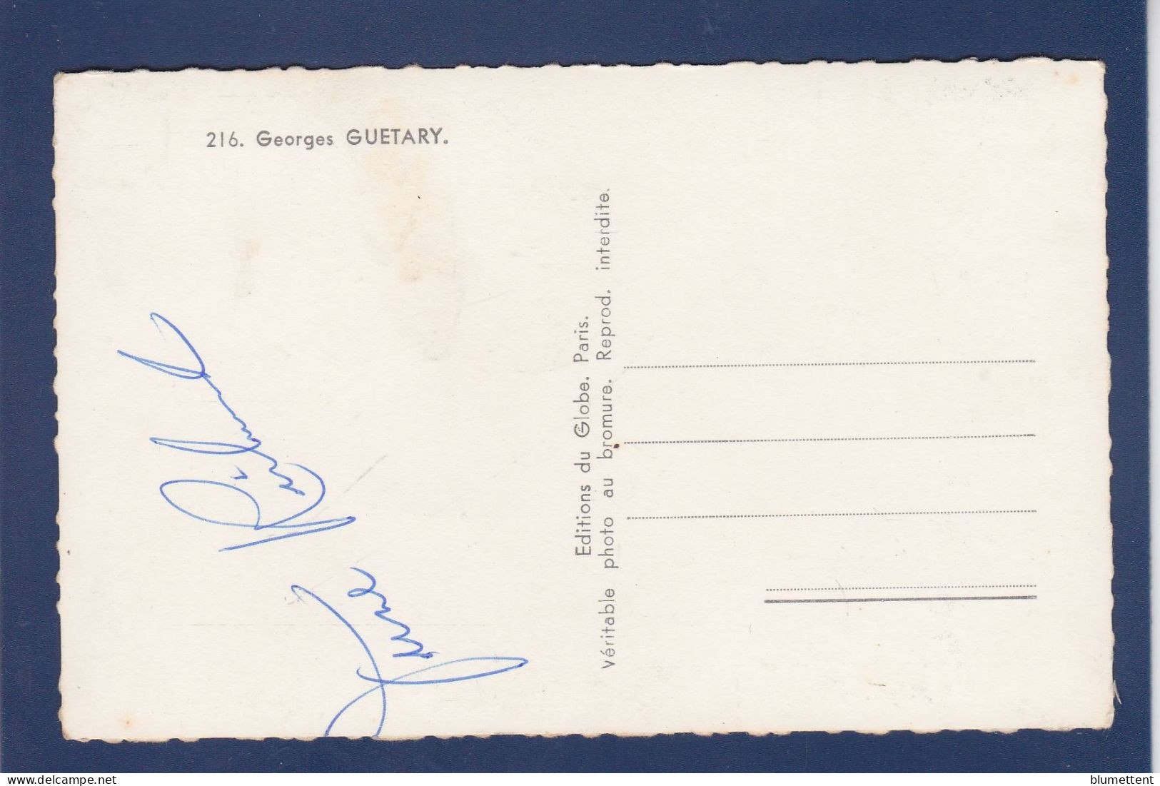 Signature Autographe De Georges Guetary Sur CPSM Voir Dos - Otros & Sin Clasificación