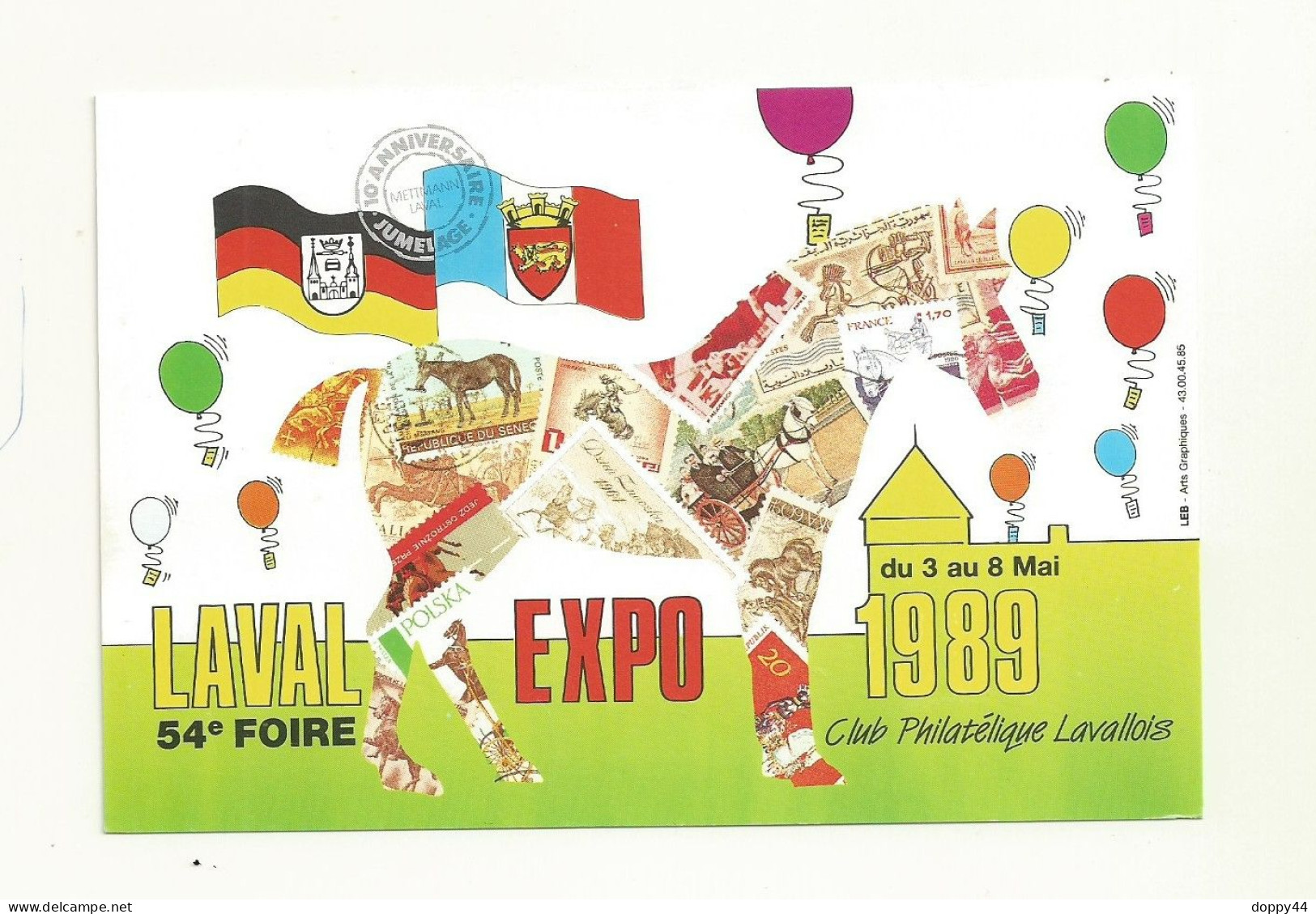 CARTE POSTALE FOIRE EXPO LAVAL 3/05/1989 - Matasellos Provisorios