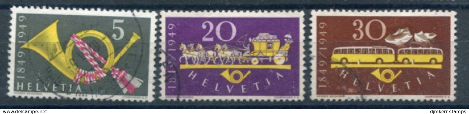 SWITZERLAND 1949 Postal Centenary Used. Michel 519-21 - Used Stamps