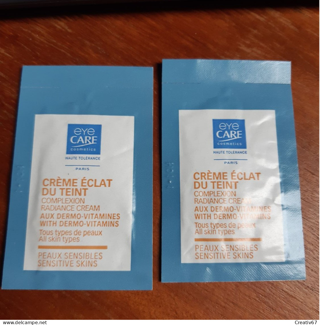 Lot De 2 Pochettes Crème éclat Du Teint Eye Care Comestics Haute Tolérance Paris - Productos De Belleza