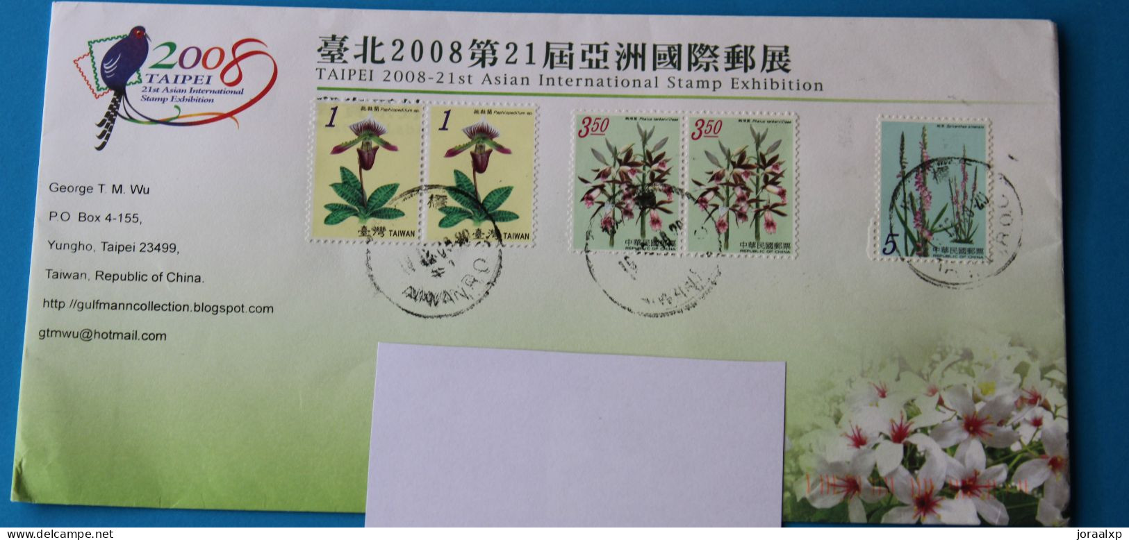 Taiwán 2008. FDC Flowers Used/circulado - Usados