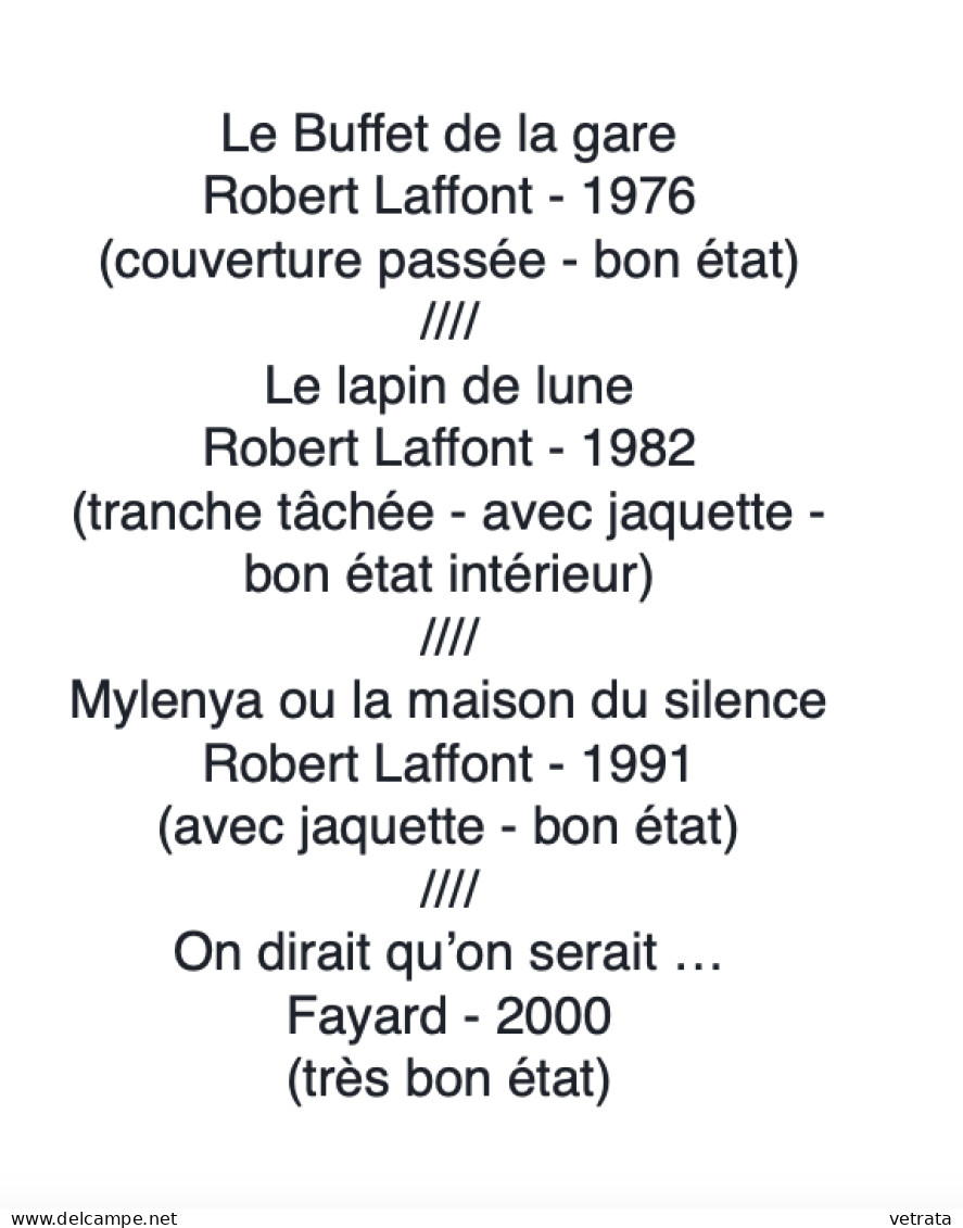 4 Livres De Alain Gerber = Le Buffet De La Gare /Le Lapin De Lune / Mylenya Ou La Maison Du Silence & On Dirait Qu’on Se - Wholesale, Bulk Lots