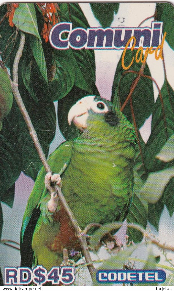 TARJETA DE REP. DOMINICANA DE 45$ DE UN LORO (LORO-PARROT) CODETEL - Dominicaanse Republiek