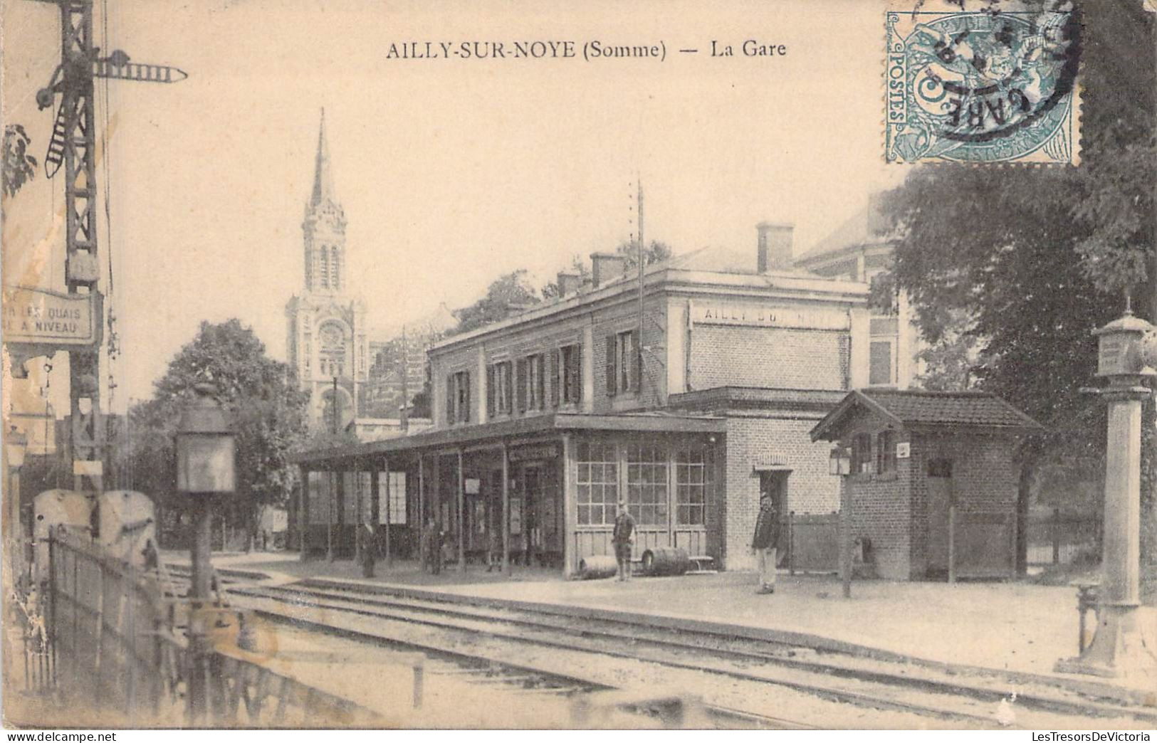 FRANCE - 80 - AILLY SUR NOYE - La Gare - Carte Postale Ancienne - Ailly Sur Noye