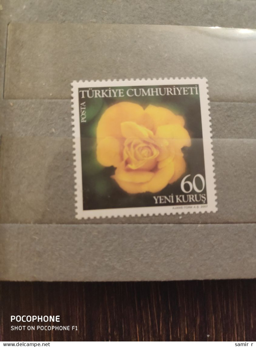 2007 Turkey	Flowers (F3) - Unused Stamps
