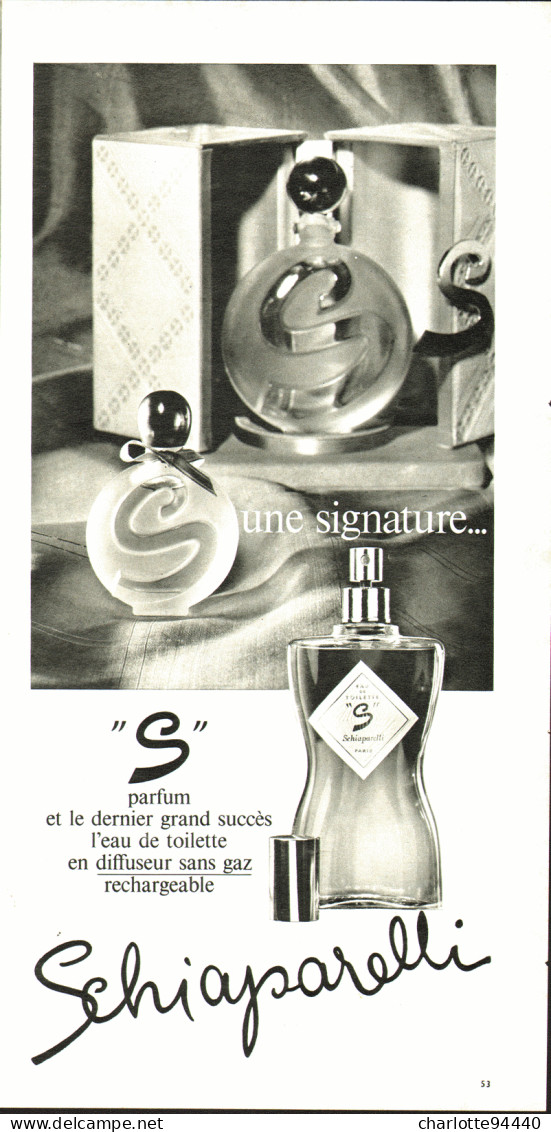 PUB PARFUM ( S ) De " SCHIAPARELLI " 1966 ( 1 ) - Ohne Zuordnung