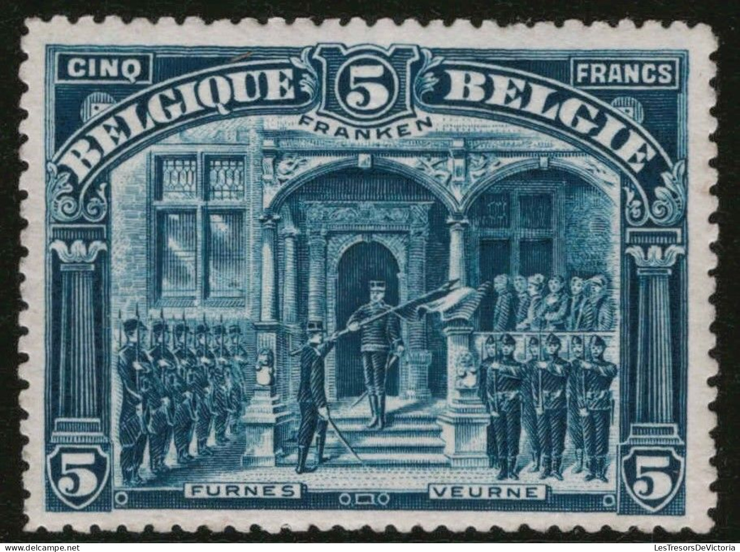 TIMBRE Belgique - COB 147 ** - 5F Franken - 1915 - Cote 2300 - 1914-1915 Rode Kruis