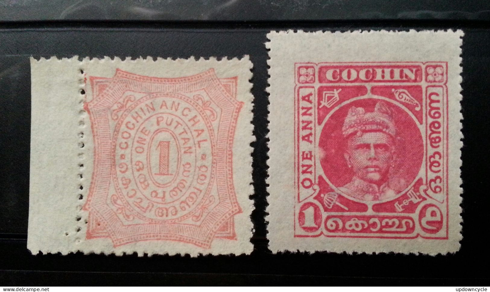 India Cochin State 1898 Big Digits 1put, 1911 Maharaja Rama Varma XV 1a WM NGAI - Cochin