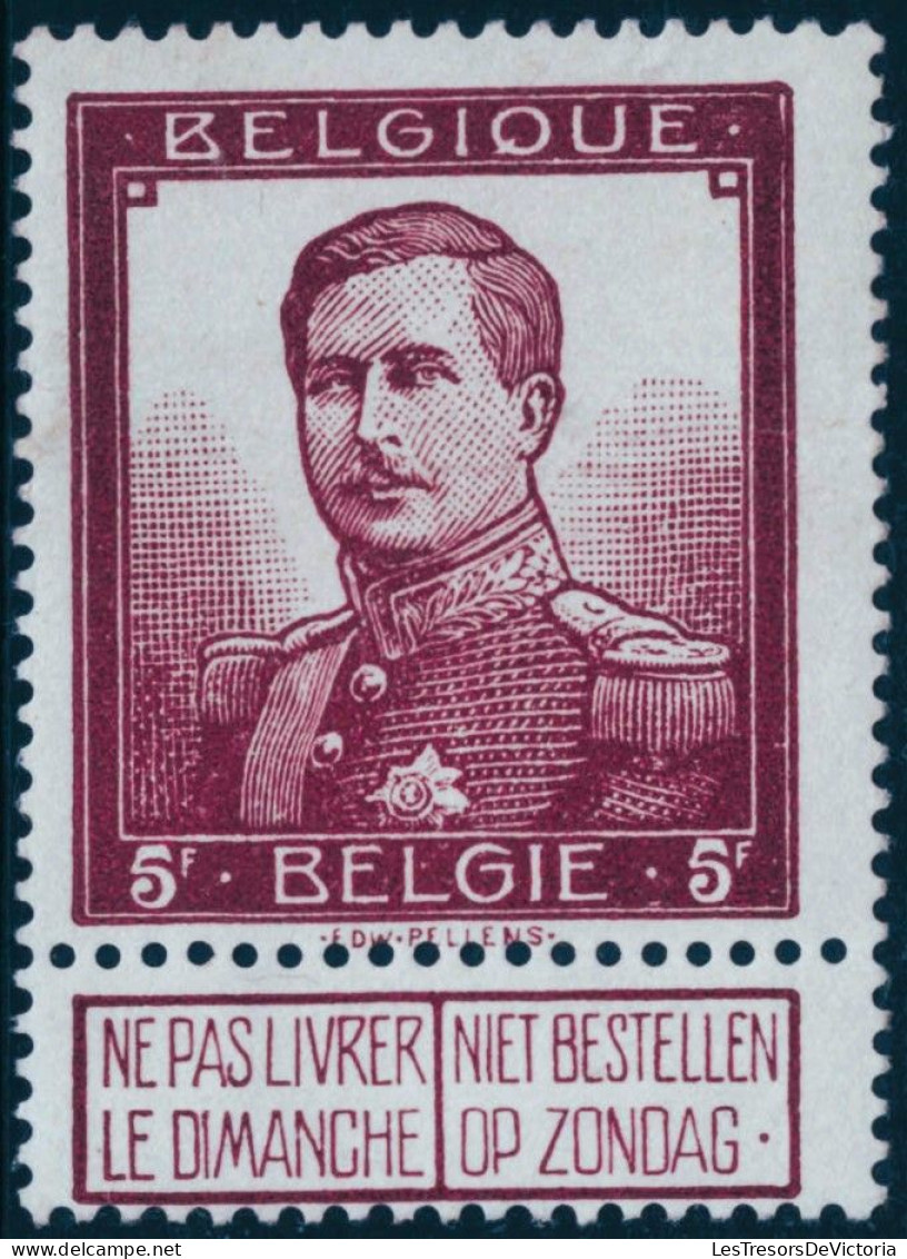TIMBRE Belgique - COB 122** - 5F Grand Format - 1912 - Cote 255 - 1912 Pellens