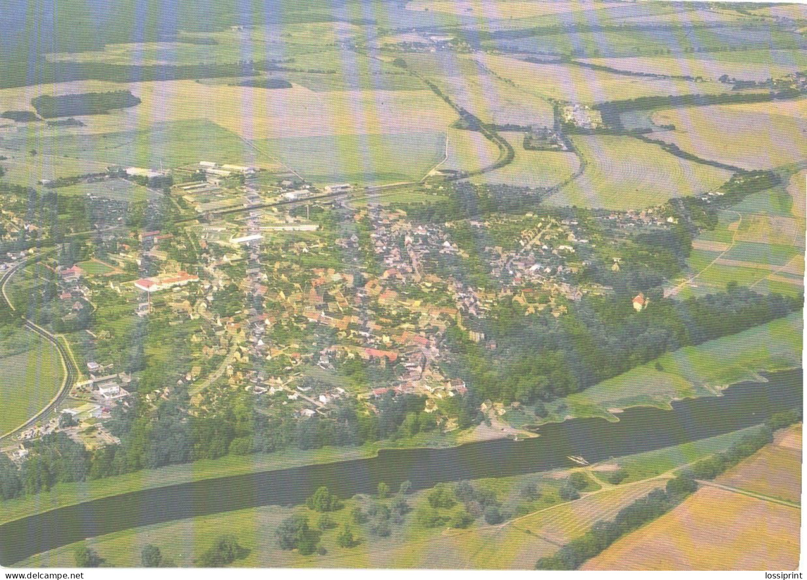 Germany:Belgern Aerial View, Large Size Postcard - Belgern